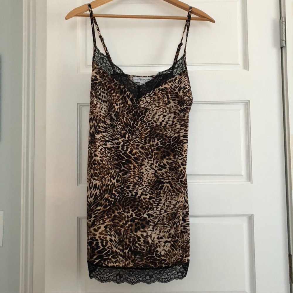 Lace Leopard Print Chemise - M